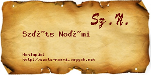 Szőts Noémi névjegykártya